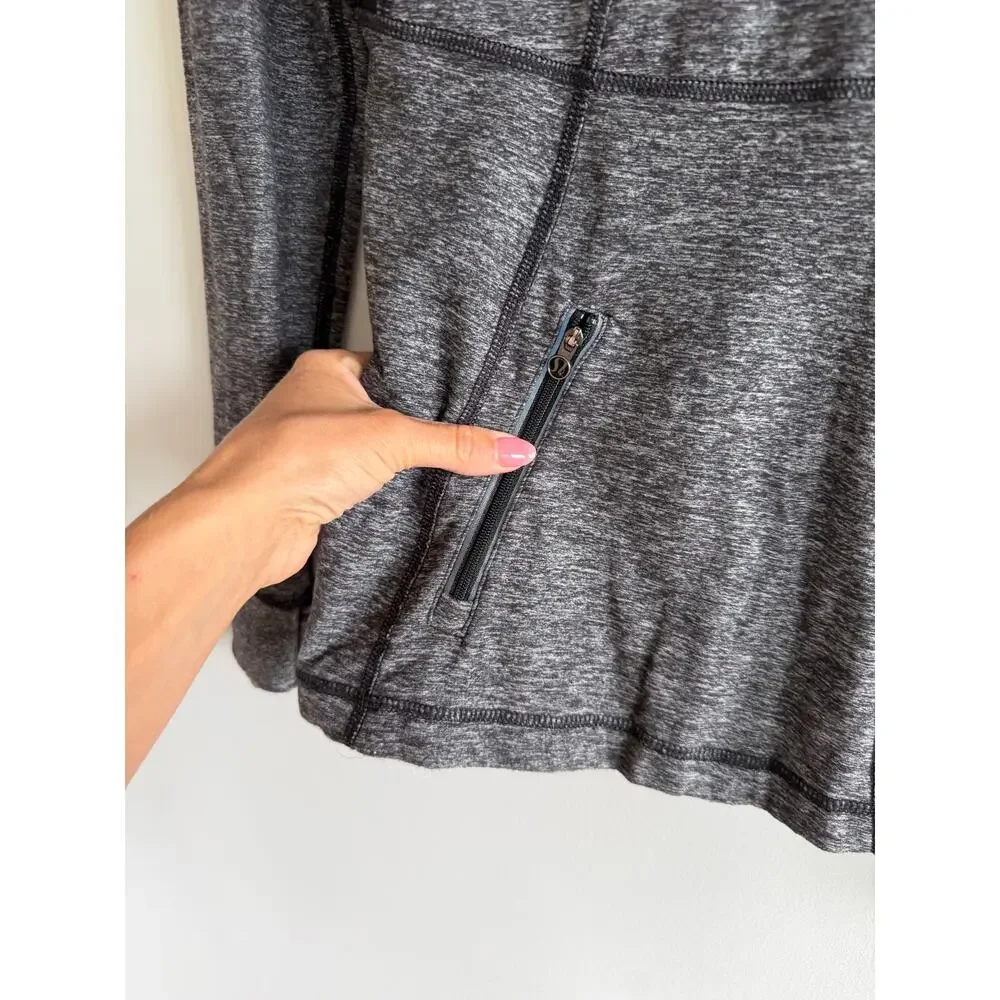 Lululemon Run Your Heart Out 1/2 Zip Colorblock Pullover Sweatshirt Gray 2